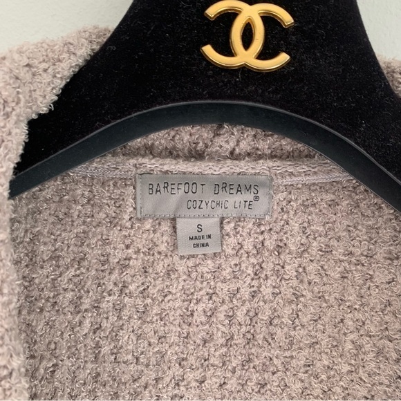 BAREFOOT DREAMS Cozychic Lite Coastal Cardi taupe beige size small - Picture 5 of 7